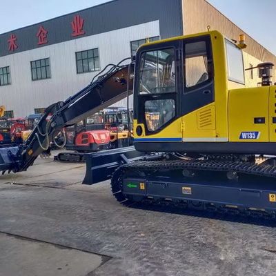 Máy đào cánh tay dài với rãnh cao su