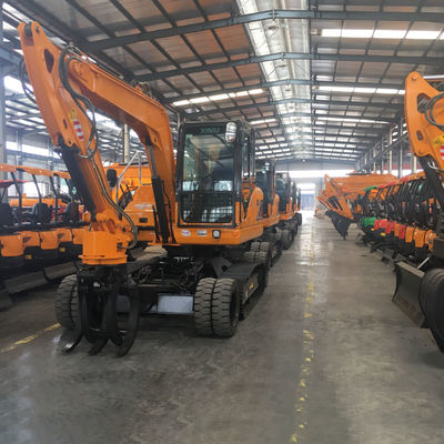 Máy đào bánh xích 30MPa Cấu trúc đơn giản Máy xúc thủy lực gắn bánh xích