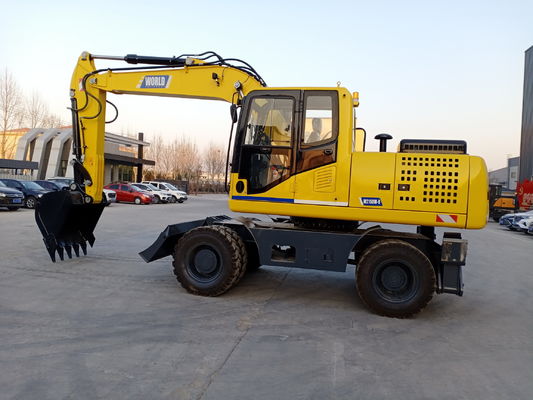 92 KW Động cơ bánh xe Mini Excavator Max. Xanh đào 8000MM 9.00-20/8 Lốp