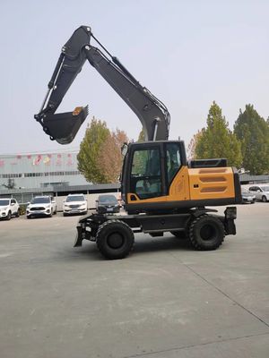 Mini Log Grapple Wheel Backhoe Excavator 0.6cbm đến 0.8cbm cho kỹ thuật đô thị
