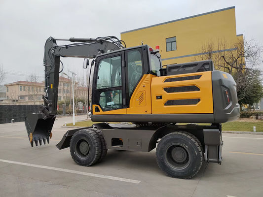 Mini Log Grapple Wheel Backhoe Excavator 0.6cbm đến 0.8cbm cho kỹ thuật đô thị