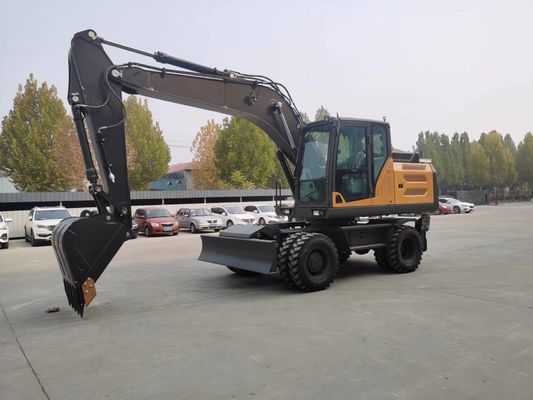 Mini Log Grapple Wheel Backhoe Excavator 0.6cbm đến 0.8cbm cho kỹ thuật đô thị